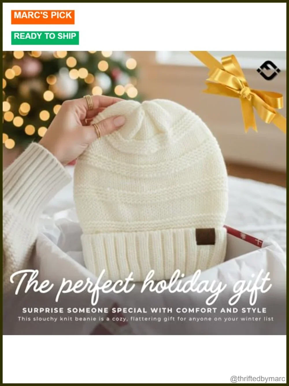 Oversized Slouchy Beanie Chunky Cable Knit Winter Hat for Women